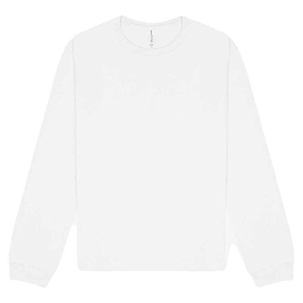 Unisex Adult Heavyweight Long-Sleeved T-Shirt / White